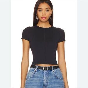 Good American‎ So Soft Sculpted Tee NWT Size Small Black